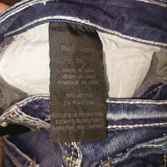 Wired Heart Jeans Womens 30 Stretch Medium Wash Low Rise Bootcut - Picture 9 of 9